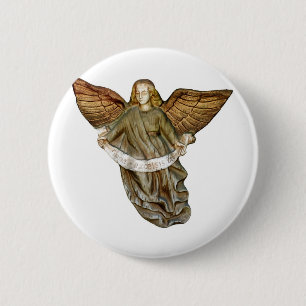 Gold Angel 6 Cm Round Badge