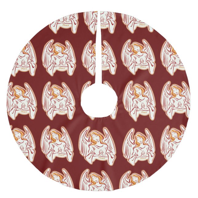 Gold Angel Christmas Tree Skirt (Front)