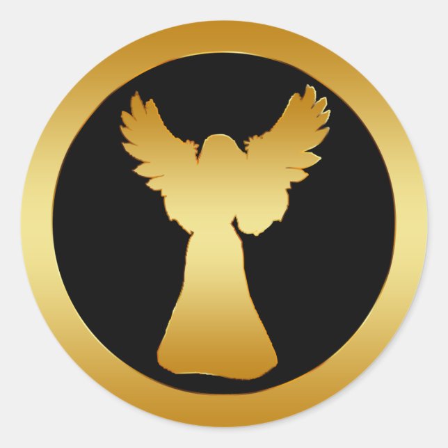 GOLD ANGEL CLASSIC ROUND STICKER (Front)