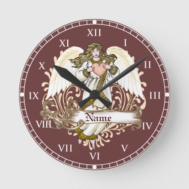Gold Angel Heart clock (Front)