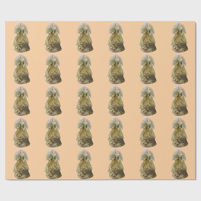 Gold Angel Light Gold Wrapping Paper (Flat)