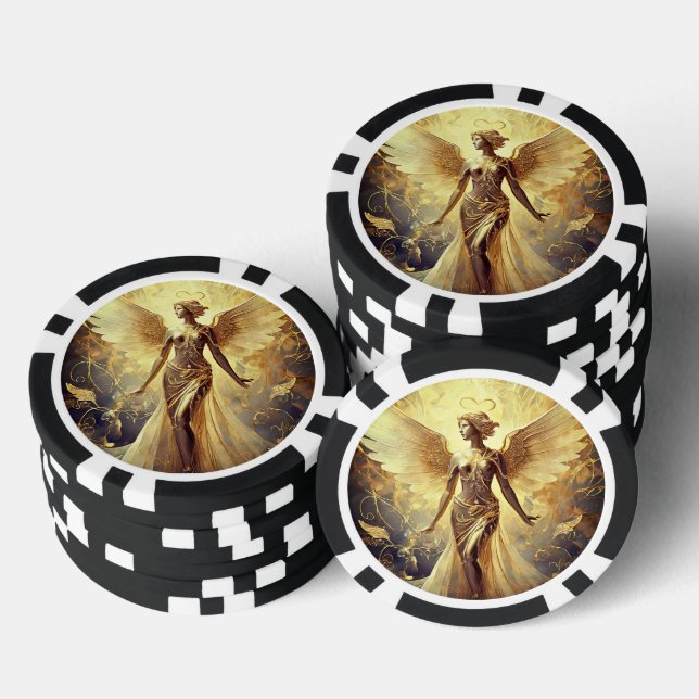 Gold Angel Poker Chips (Stack)