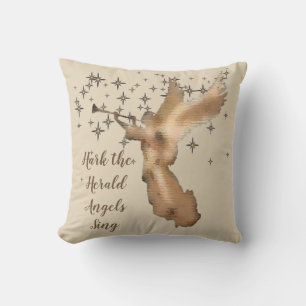 Gold Angel Stars Christmas Quote Cushion