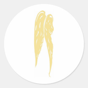 Gold Angel Wings Classic Round Sticker