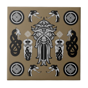 Gold Anglo Saxon Art Print Ceramic Tile
