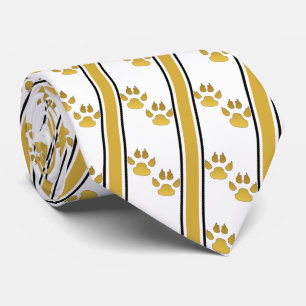 Gold Animal Claw Prints Team Sports Necktie