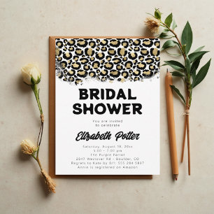 Gold Animal Print Bridal Shower Invitation