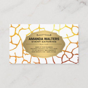 Gold Animal Print Pattern   Golden Metal Business Card