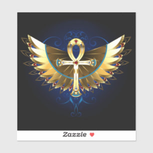 Gold Ankh with Wings