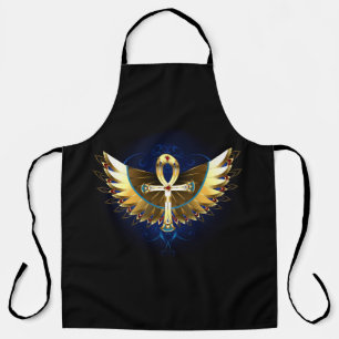Gold Ankh with Wings Apron