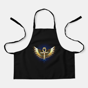Gold Ankh with Wings Apron