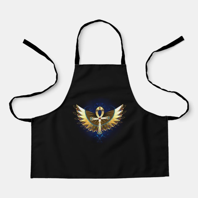 Gold Ankh with Wings Apron (Front)