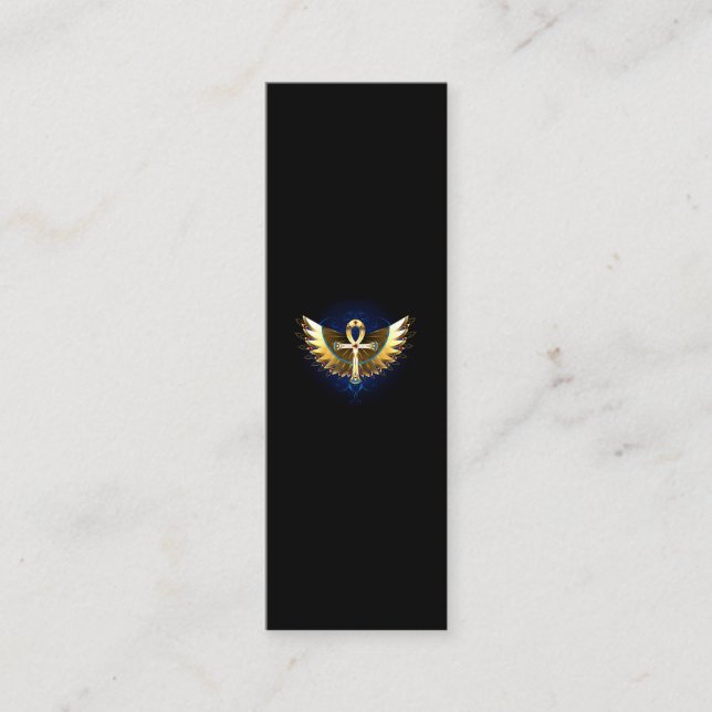 Gold Ankh with Wings Calling Card (Front)