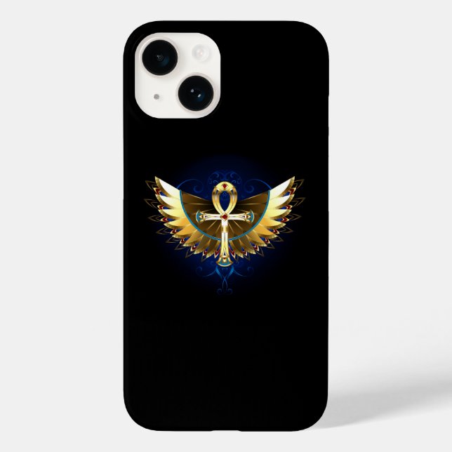 Gold Ankh with Wings Case-Mate iPhone Case (Back)