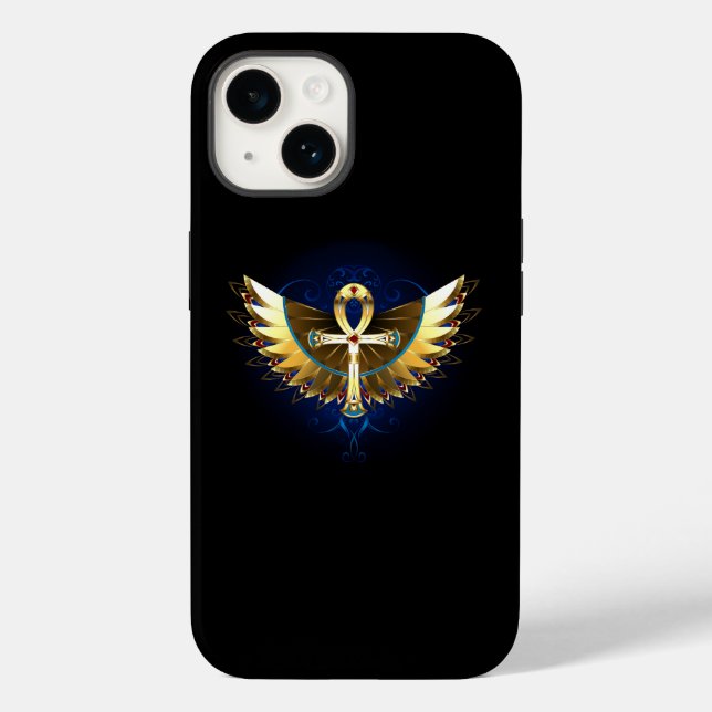 Gold Ankh with Wings Case-Mate iPhone Case (Back)