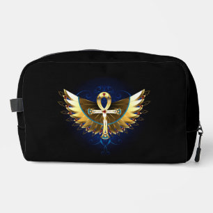 Gold Ankh with Wings Dopp Kit