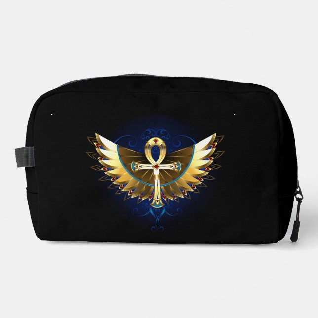 Gold Ankh with Wings Dopp Kit (Front)