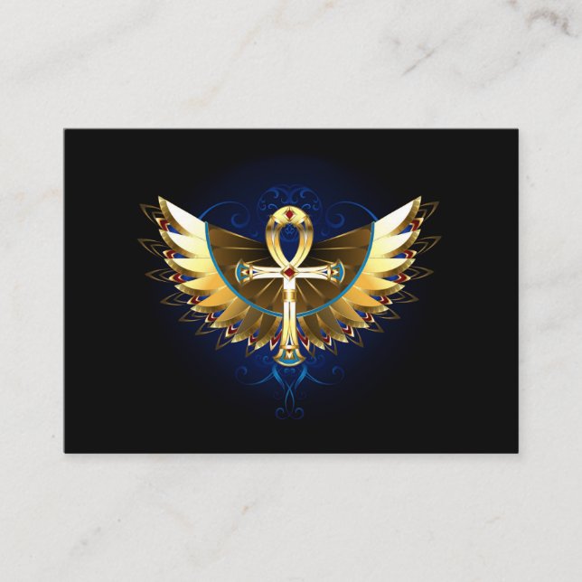 Gold Ankh with Wings Enclosure Card (Front)