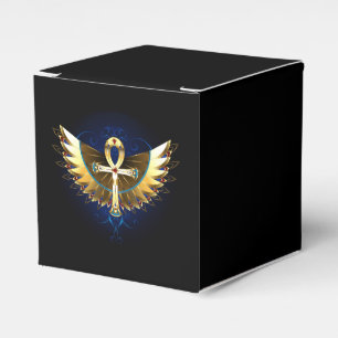 Gold Ankh with Wings Favour Box