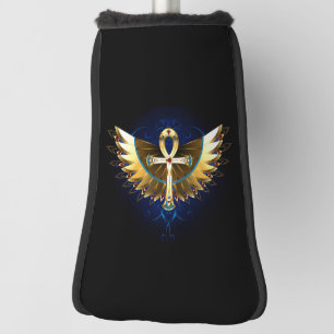 Gold Ankh with Wings Golf Head Cover