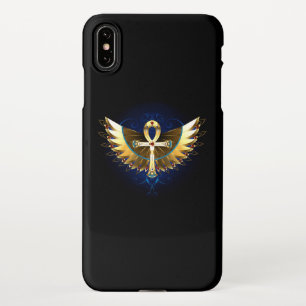 Gold Ankh with Wings iPhone Case