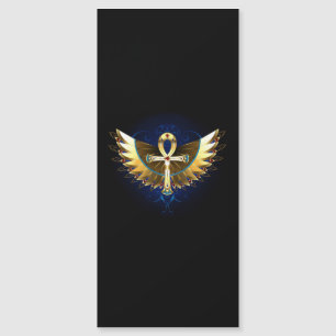 Gold Ankh with Wings Magnetic Invitation