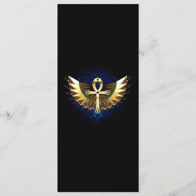 Gold Ankh with Wings Menu (Front)