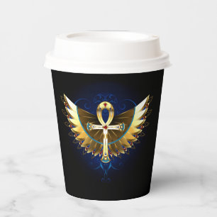 Gold Ankh with Wings Paper Cups