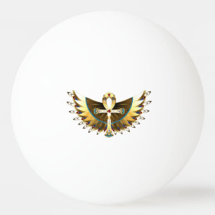 Gold Ankh with Wings Ping Pong Ball