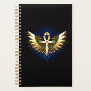 Gold Ankh with Wings Planner