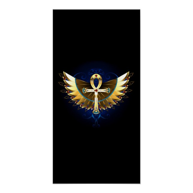 Gold Ankh with Wings Poster (Front)