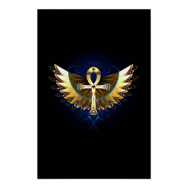 Gold Ankh with Wings Poster (Front)
