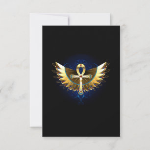 Gold Ankh with Wings Save The Date