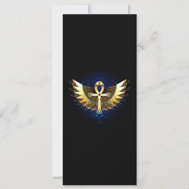 Gold Ankh with Wings Save The Date (Front)