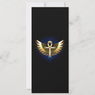 Gold Ankh with Wings Save The Date