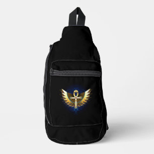 Gold Ankh with Wings Sling Bag