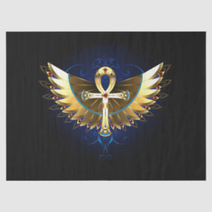 Gold Ankh with Wings Tissue Paper