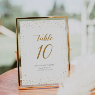 Gold Anniversary Table Numbers Card - GAC333