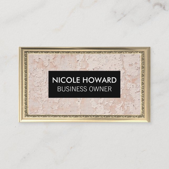 Gold Antique Frame | Wall Grunge Texture Business Card (Front)