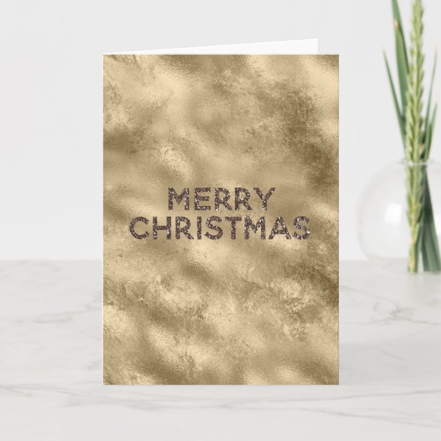 Gold Antique Glitter Glitz Christmas Card (Front)