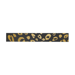 Gold Any Colour Leopard Card Wrap Around Labels