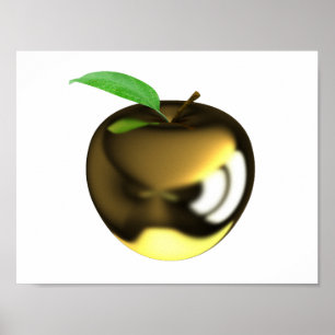 Gold Apple Golden Fruit Poster