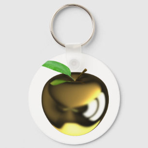 Gold Apple Keychain