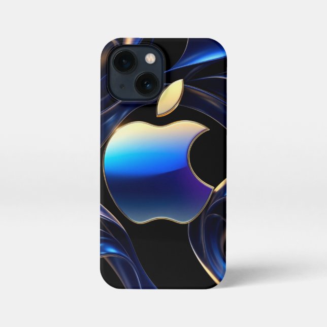 Gold Apple Luxe ✨ Metallic Liquid Ribbons Elegant iPhone Case (Back)