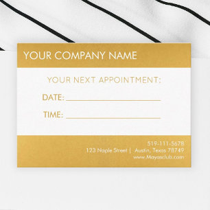 Gold Appointment Reminder Card