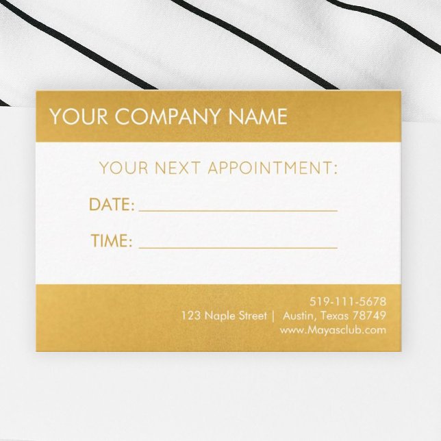 Gold Appointment Reminder Card (Creator Uploaded)