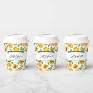 Gold Apricot Stripes Customisable Paper Cups
