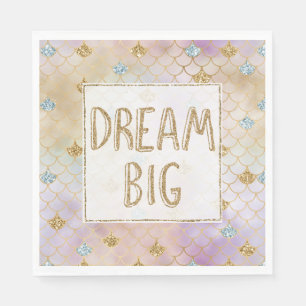 Gold Aqua Glitter Dream Purple Mermaid Napkin