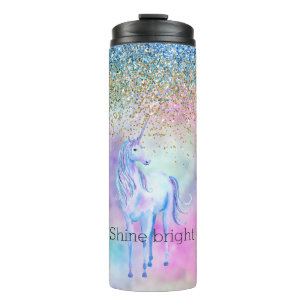 Gold Aqua Glitter Purple Unicorn Sparkle       Thermal Tumbler