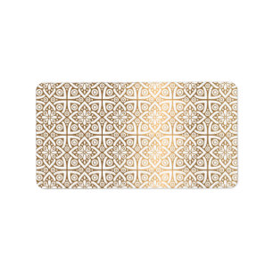 gold  arabic pattern label